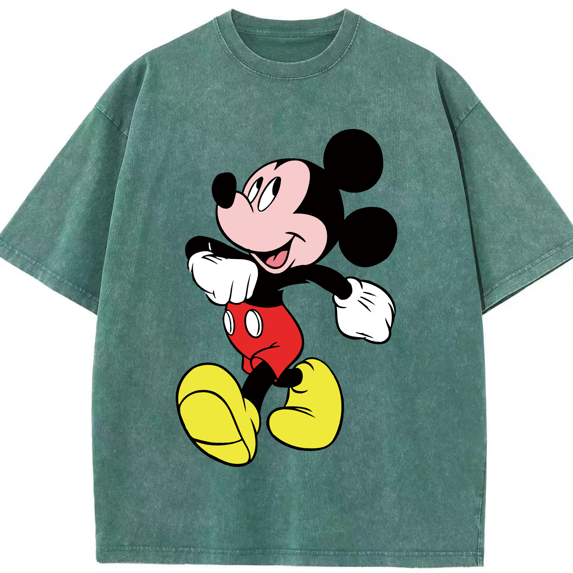 （画像用） ミッキーマウス Mickey Mouse 綿100% ヴィンテージ風 半袖Tシャツ（フロントプリント）